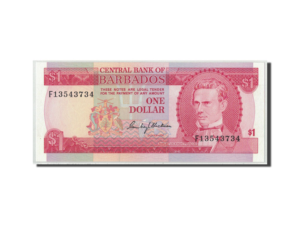 bancnota, 
  
  Barbados, 
  
  1 dolar