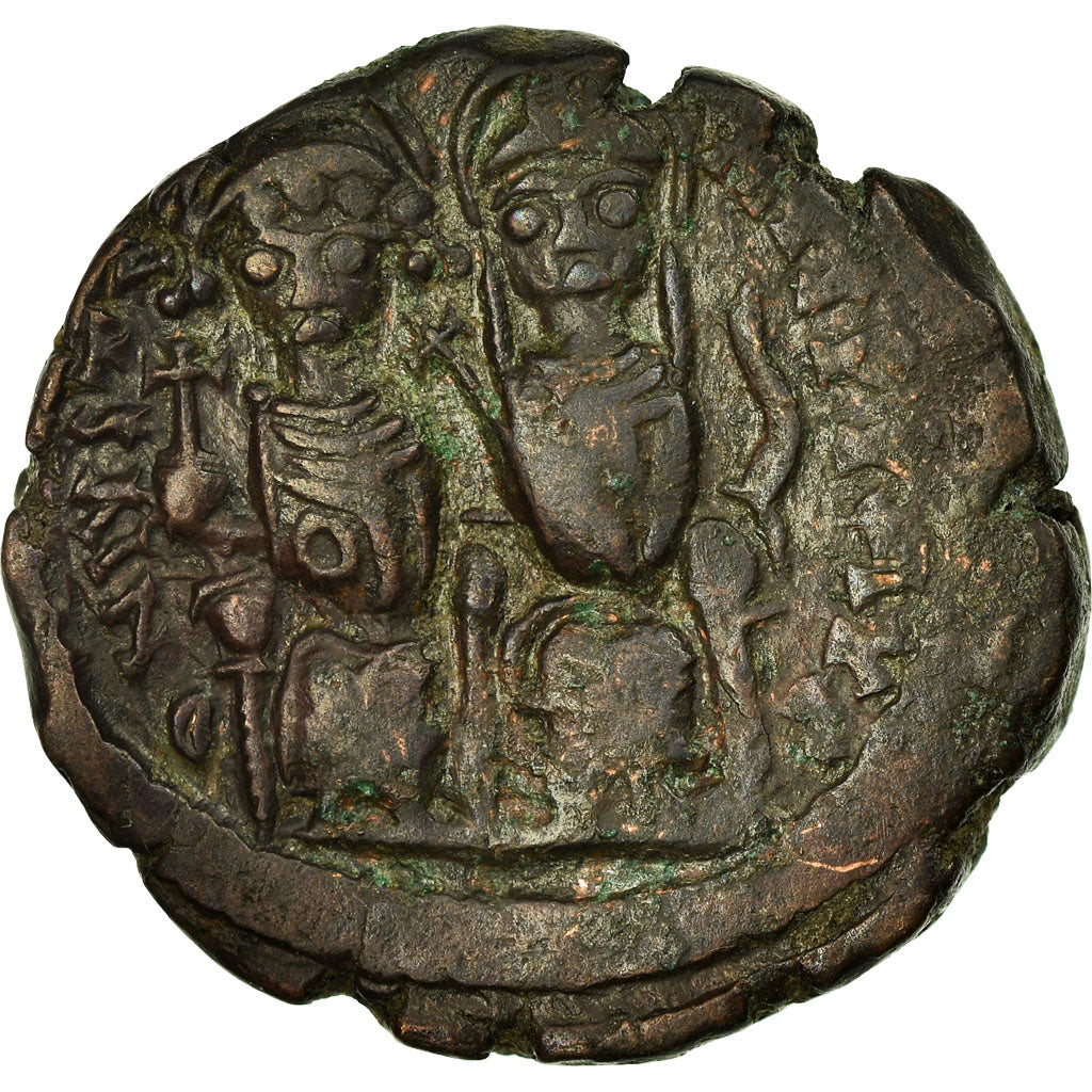 Monedă, 
  
  Iustin al II-lea, 
  
  Follis