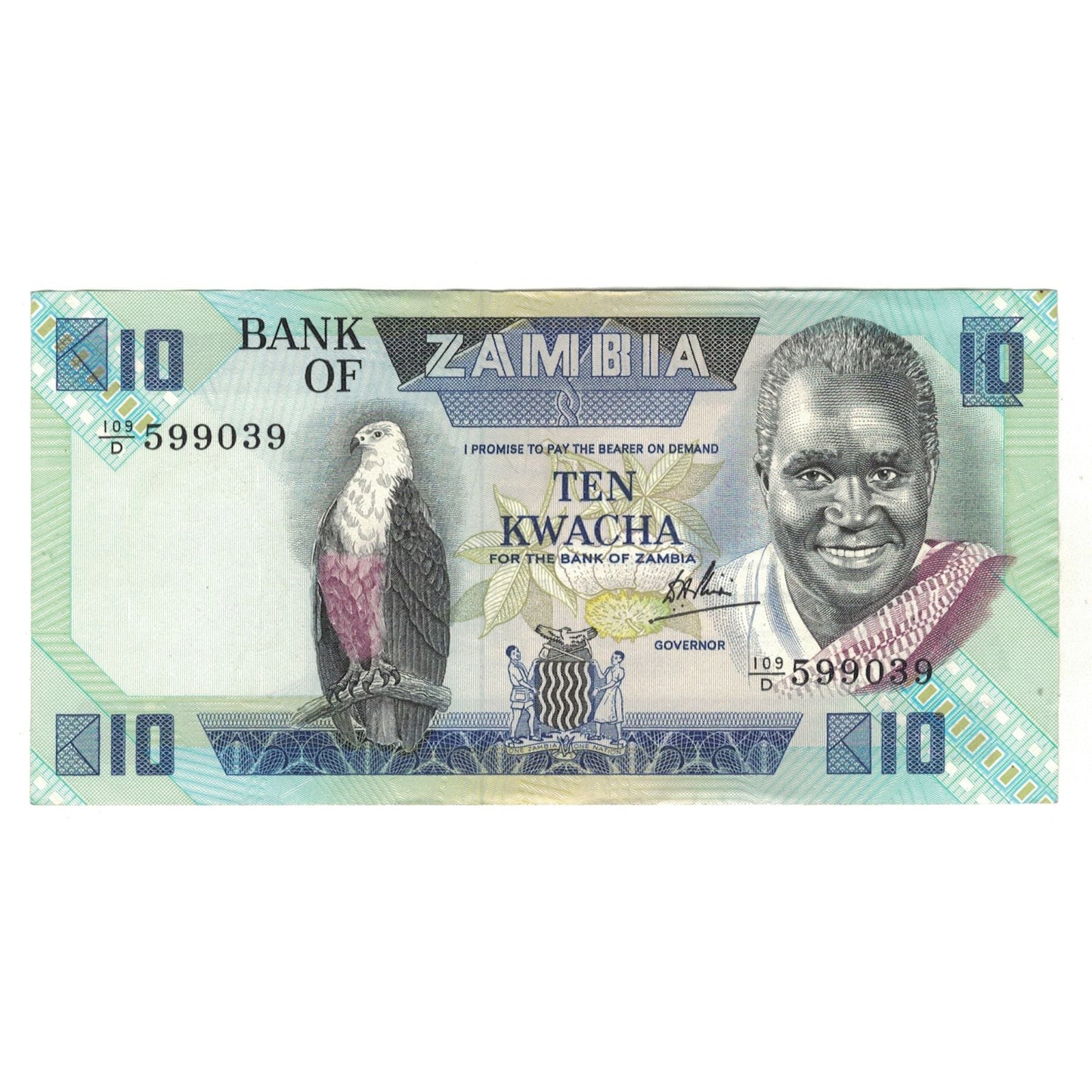 bancnota, 
  
  Zambia, 
  
  10 Kwacha