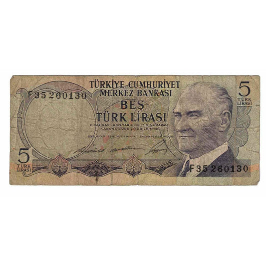 bancnota, 
  
  Curcan, 
  
  5 lire