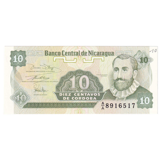 bancnota, 
  
  Nicaragua, 
  
  10 Centavos