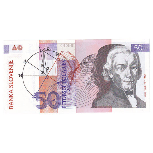 bancnota, 
  
  Slovenia, 
  
  50 Tolarjev