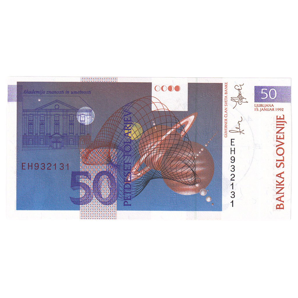 bancnota, 
  
  Slovenia, 
  
  50 Tolarjev