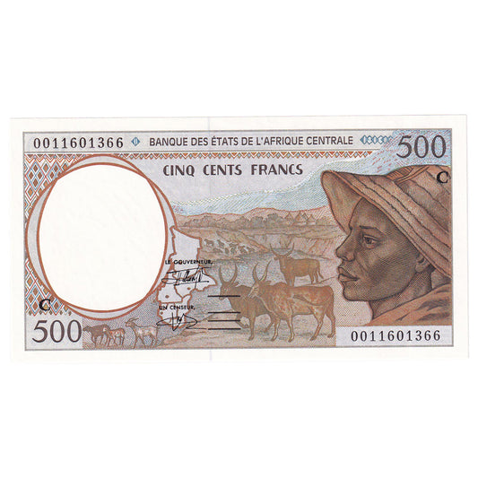 bancnota, 
  
  Statele Africii Centrale, 
  
  500 de franci