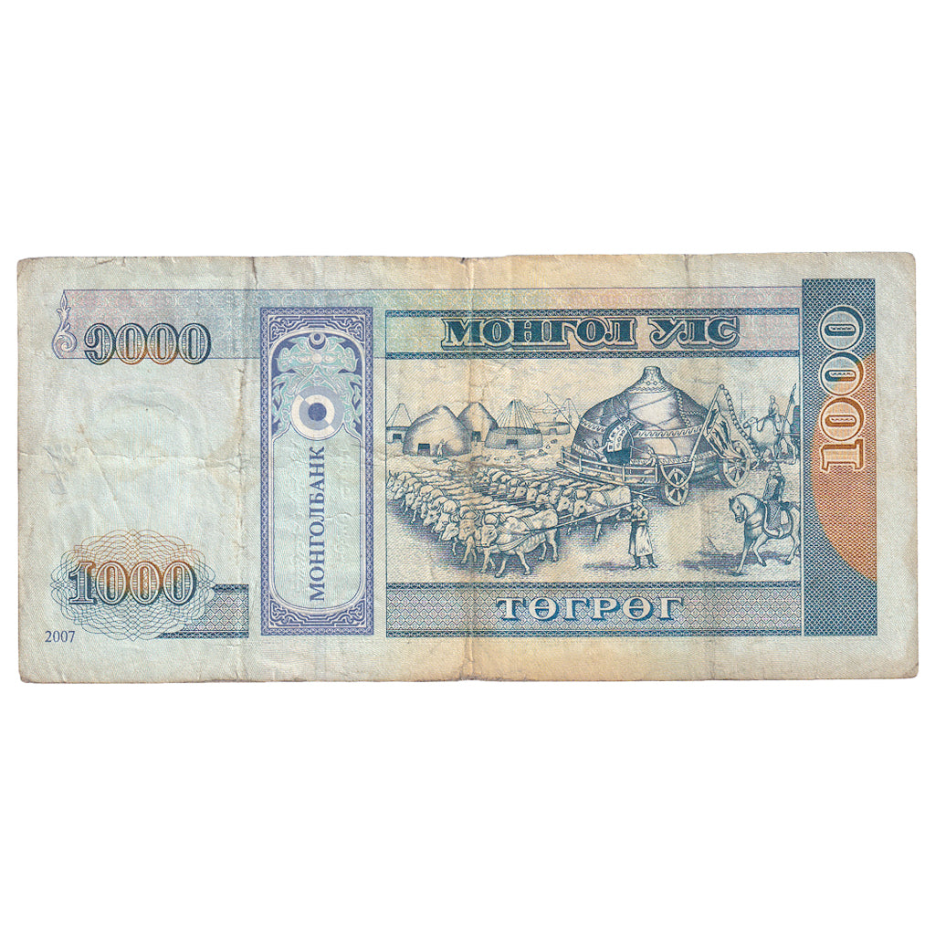 bancnota, 
  
  Mongolia, 
  
  1000 Tugrik