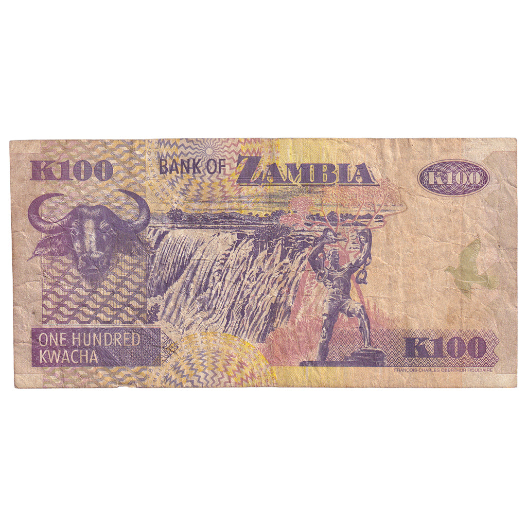 bancnota, 
  
  Zambia, 
  
  100 Kwacha