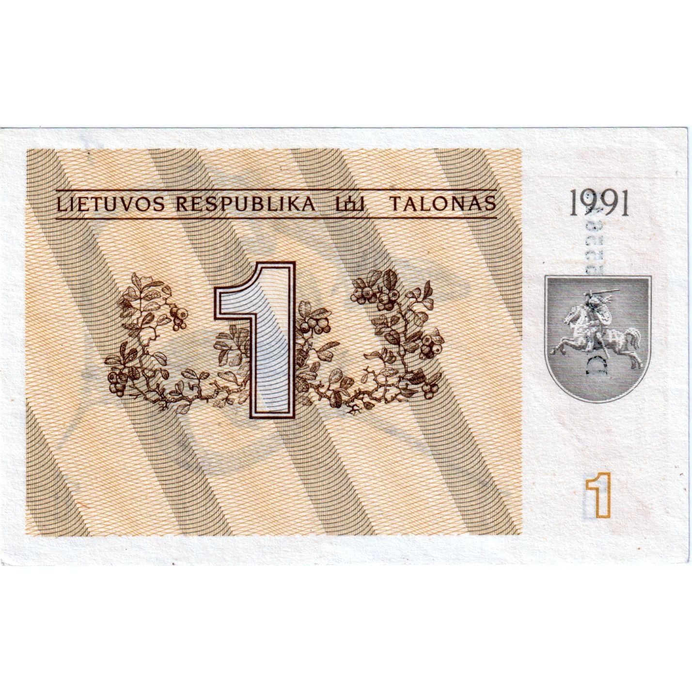 bancnota, 
  
  Lituania, 
  
  1 (Talonas)