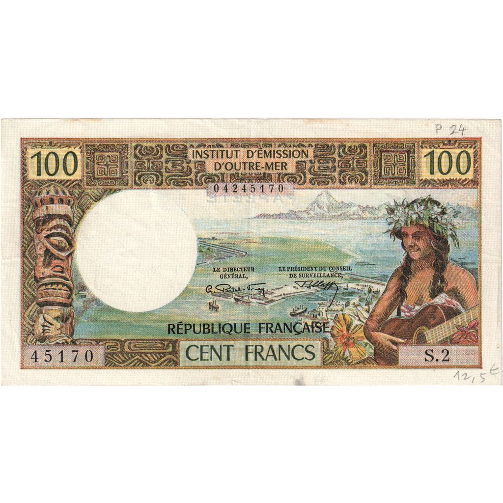 Tahiti, 
  
  100 de franci, 
  
  EF(40-45)