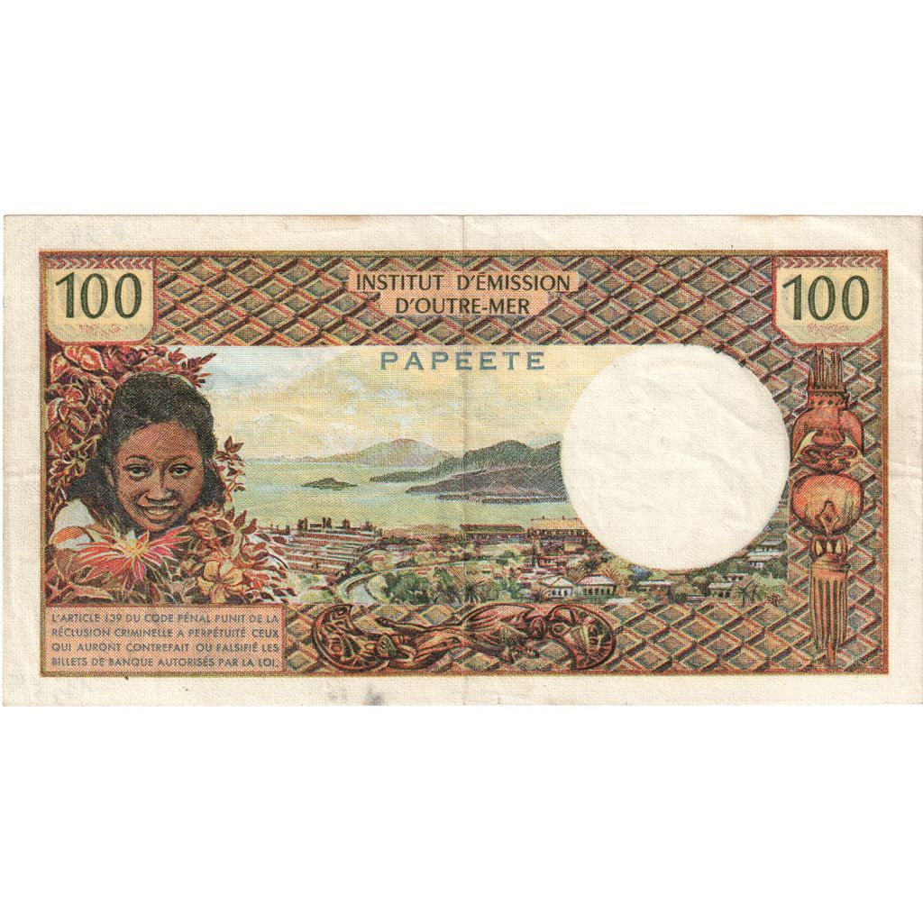 Tahiti, 
  
  100 de franci, 
  
  EF(40-45)