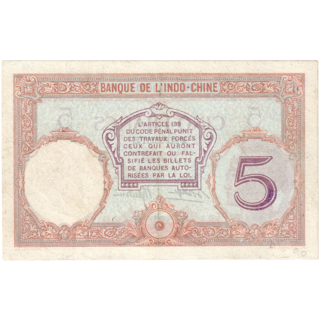 Tahiti, 
  
  5 franci, 
  
  Nedatat (1927)