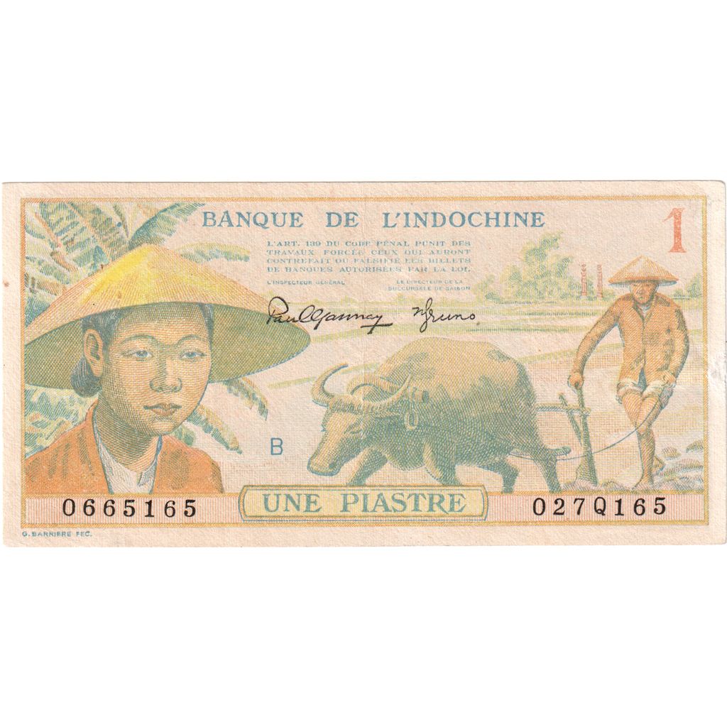 INDO-CHINA FRANCEZĂ, 
  
  1 Piastre, 
  
  1949