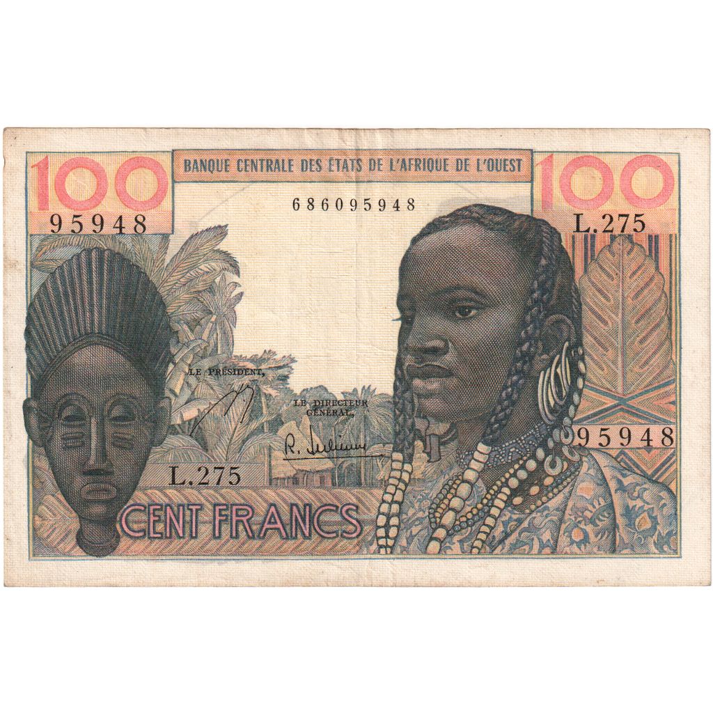 Statele Africii de Vest, 
  
  100 de franci, 
  
  1960