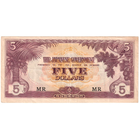 MALAYA, 
  
  5 dolari, 
  
  1942