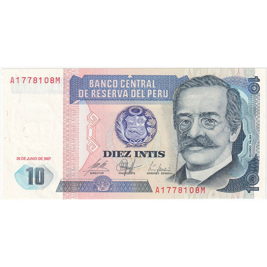 Peru, 
  
  10 Intis, 
  
  26-06-1987