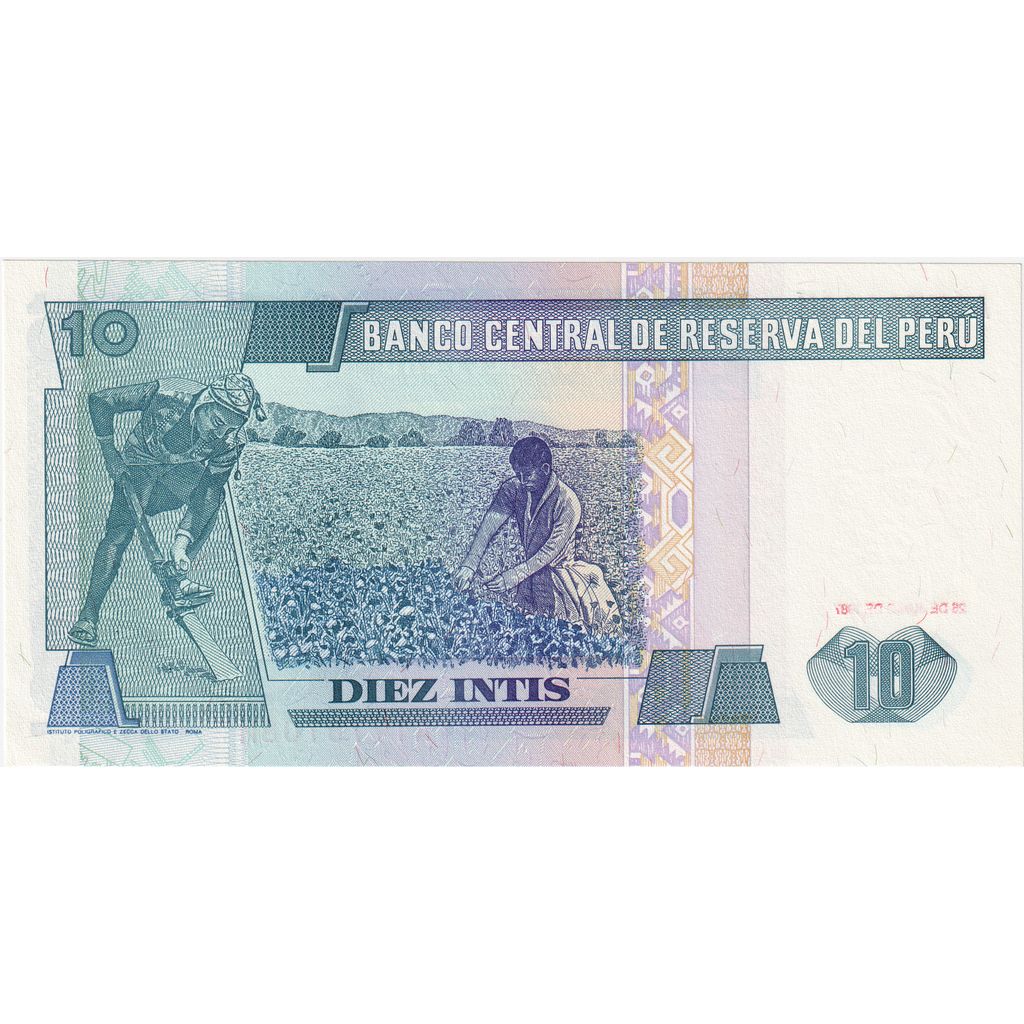 Peru, 
  
  10 Intis, 
  
  26-06-1987