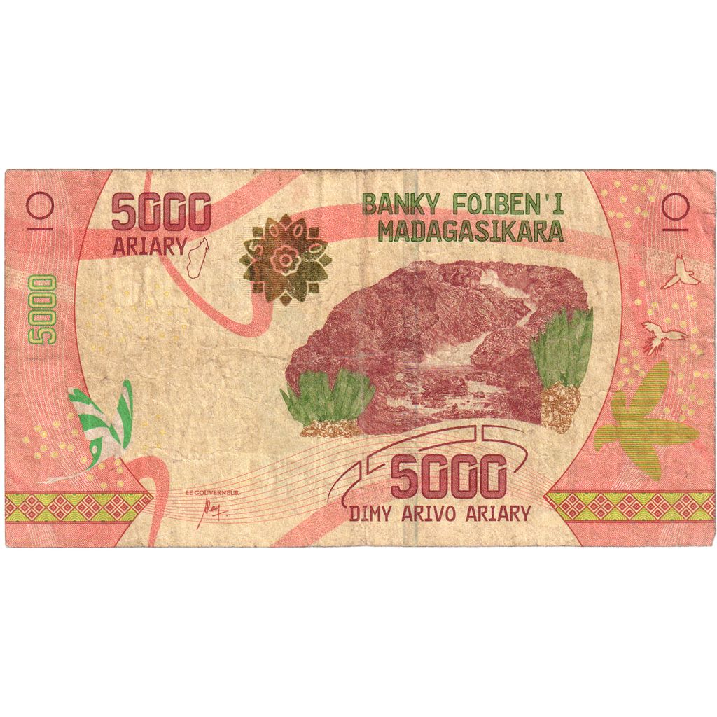 Madagascar, 
  
  5000 Ariary, 
  
  VF(20-25)