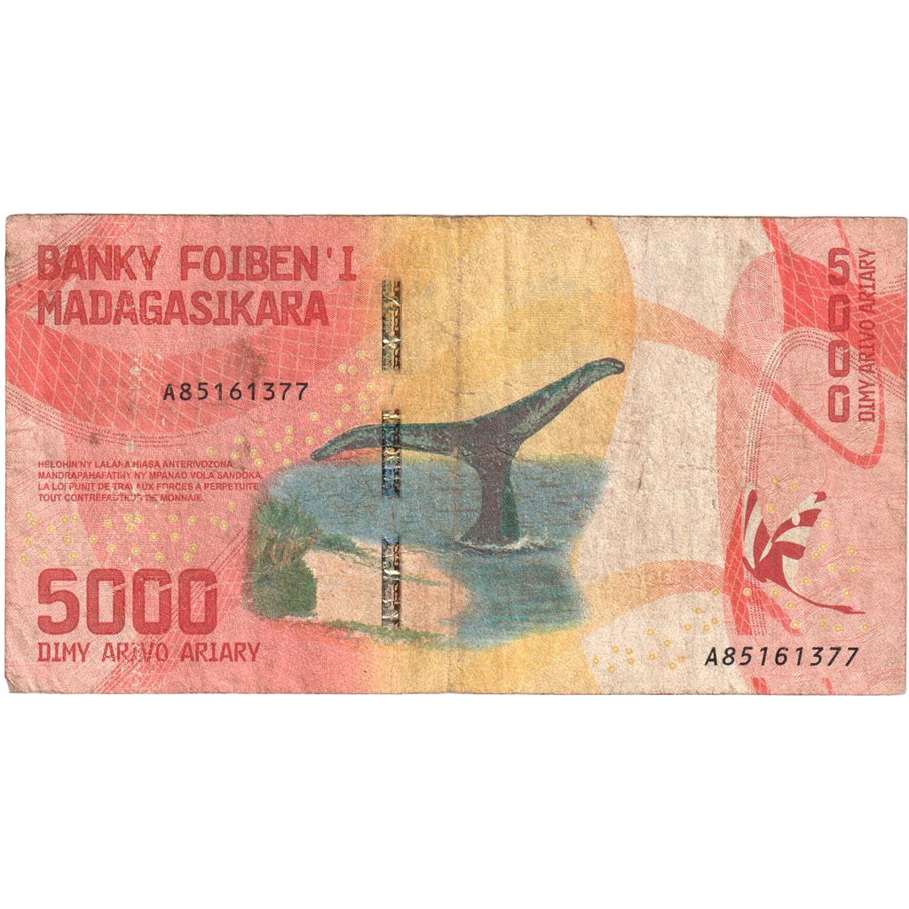 Madagascar, 
  
  5000 Ariary, 
  
  VF(20-25)