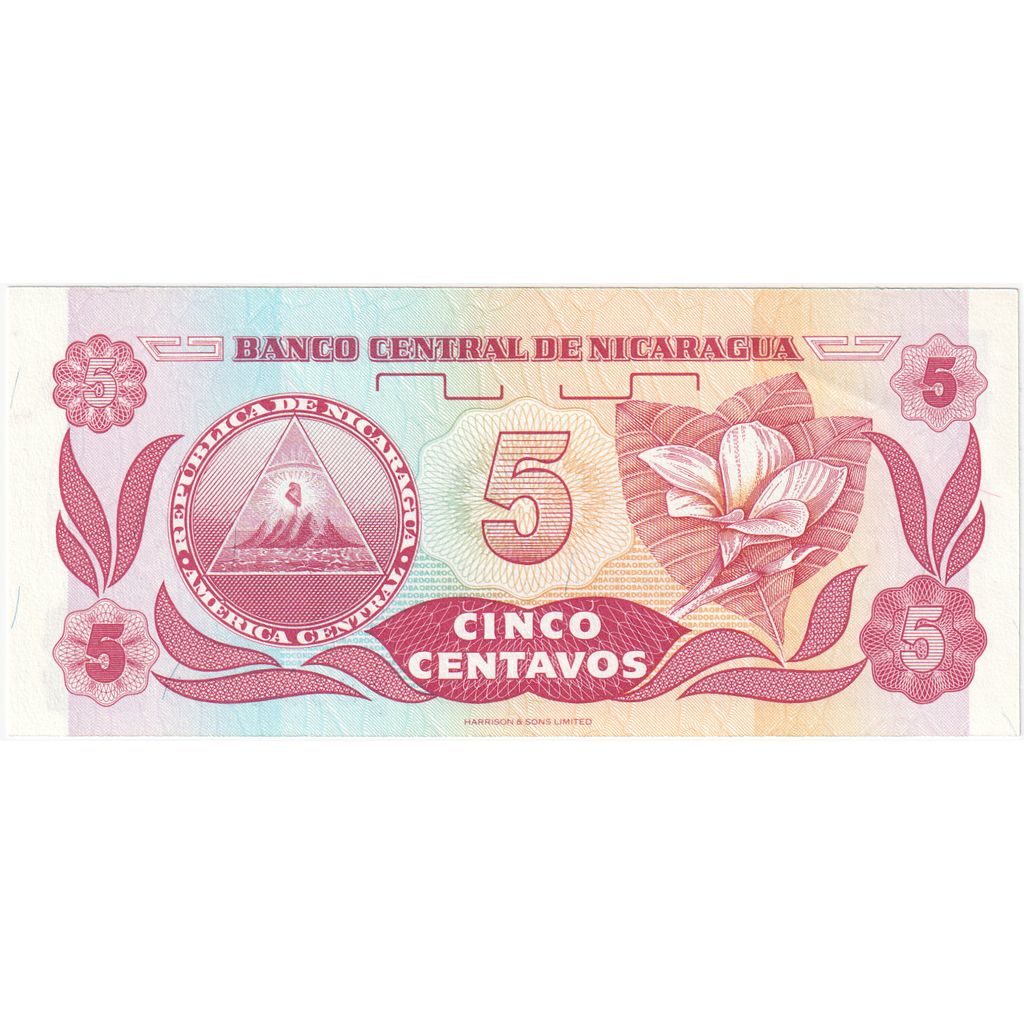 Nicaragua, 
  
  5 Centavos, 
  
  UNC(65-70)