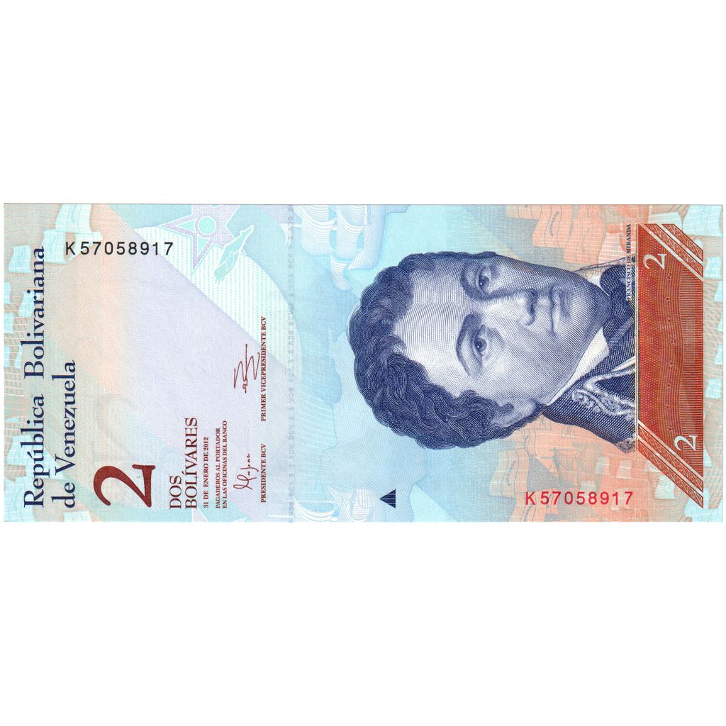 Venezuela, 
  
  2 bolivar, 
  
  31-01-2012