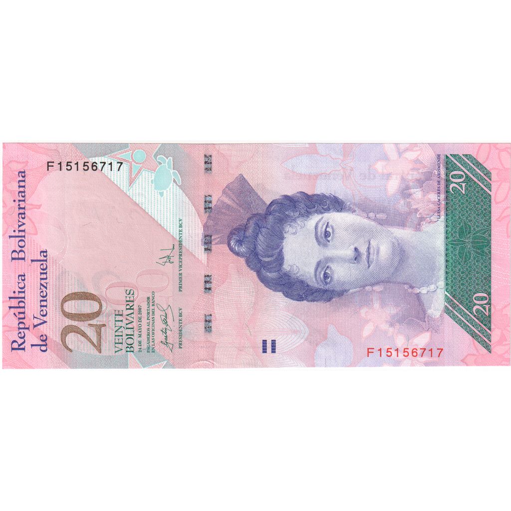 Venezuela, 
  
  20 bolivar, 
  
  24-05-2007