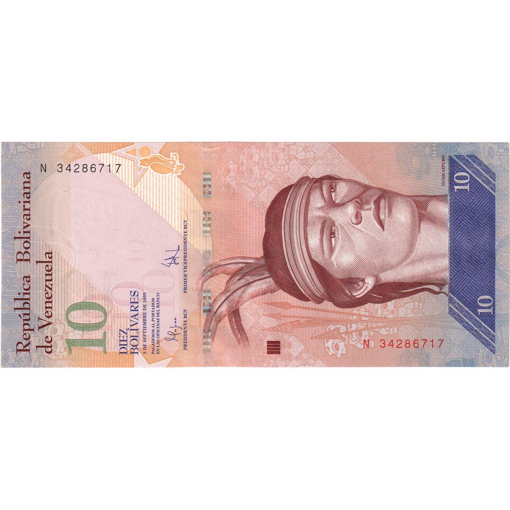 Venezuela, 
  
  10 Bolívares, 
  
  03-09-2009