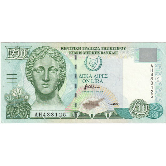 Cipru, 
  
  10 lire sterline, 
  
  2001-02-01