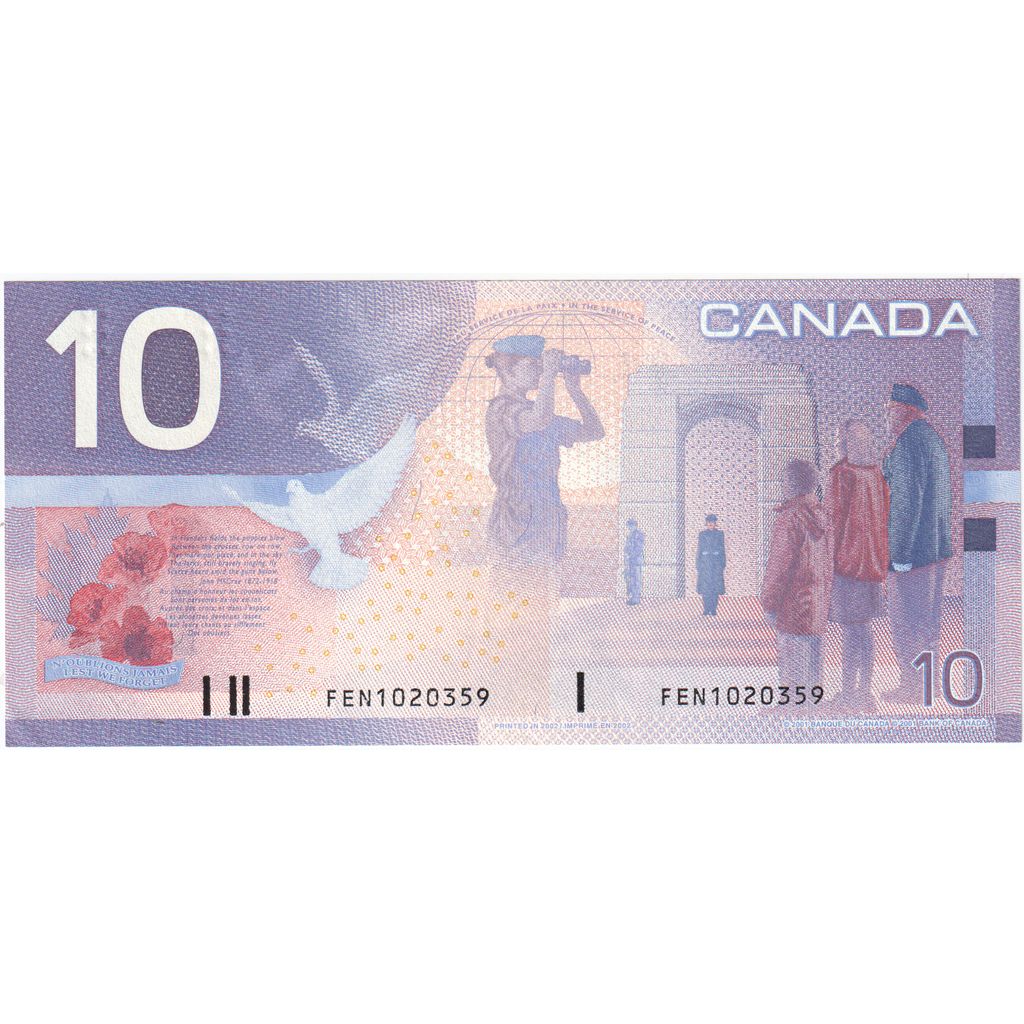 Canada, 
  
  10 dolari, 
  
  UNC(65-70)