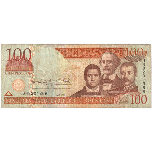 Republica Dominicană, 
  
  100 pesos oro, 
  
  VF(20-25)