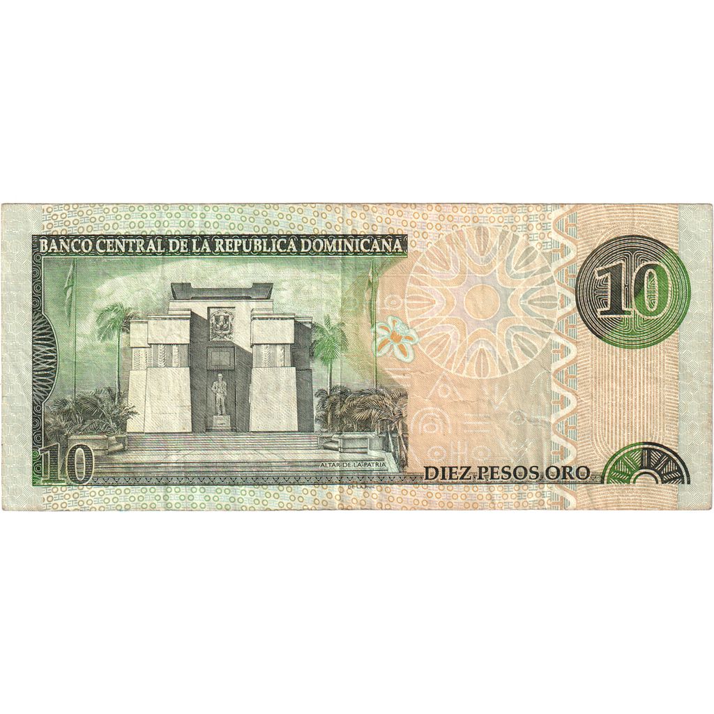 Republica Dominicană, 
  
  10 pesos oro, 
  
  EF(40-45)