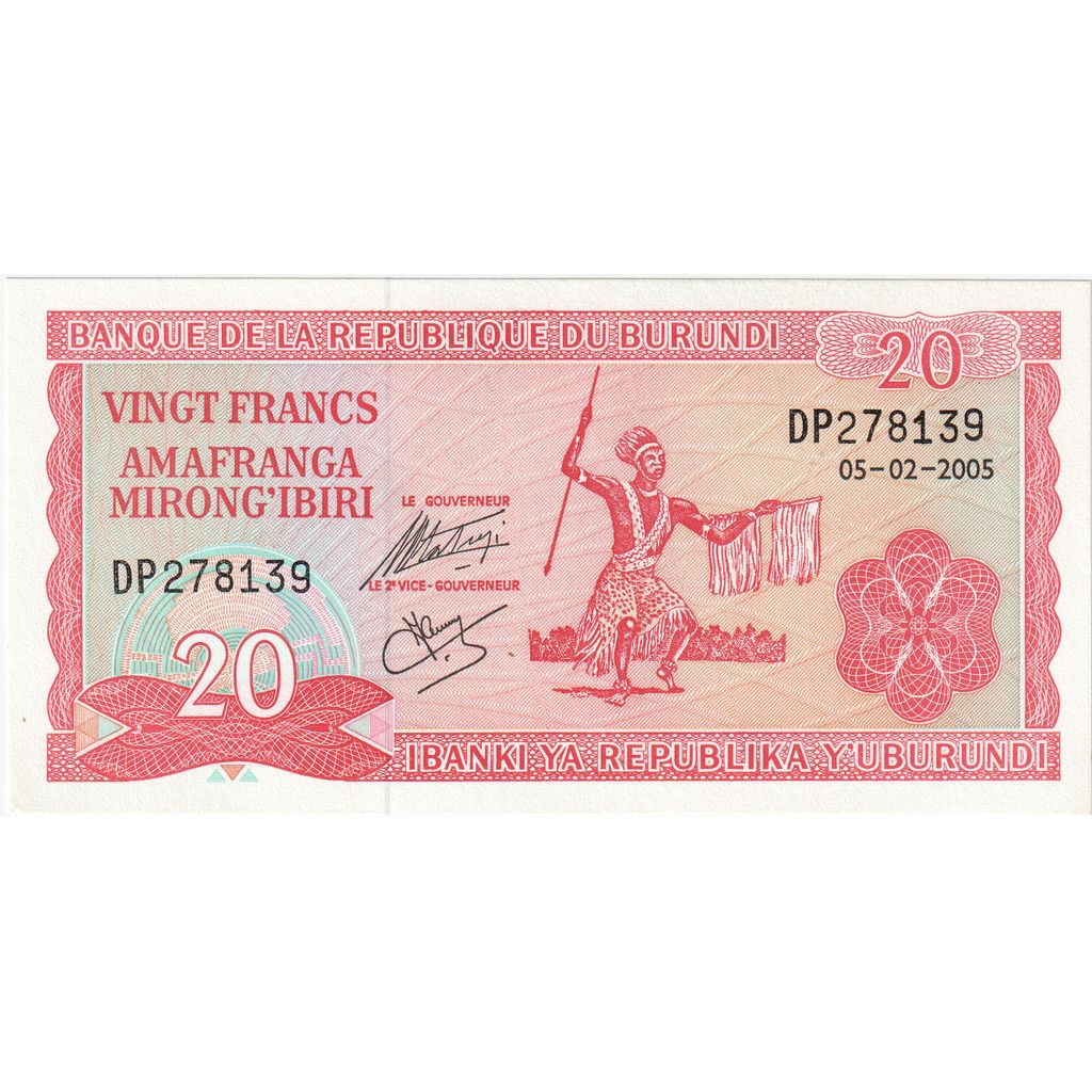 Burundi, 
  
  20 de franci, 
  
  2005-02-05