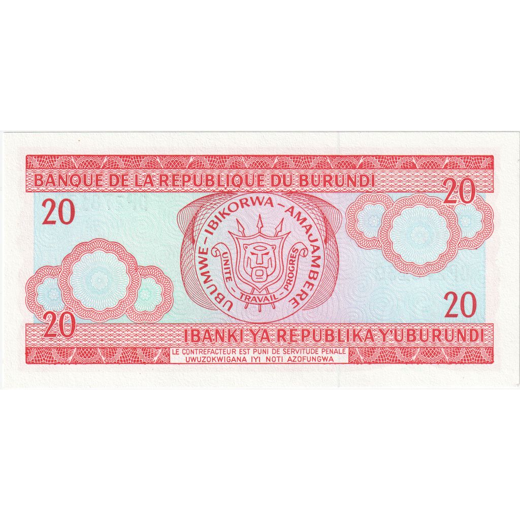 Burundi, 
  
  20 de franci, 
  
  2005-02-05