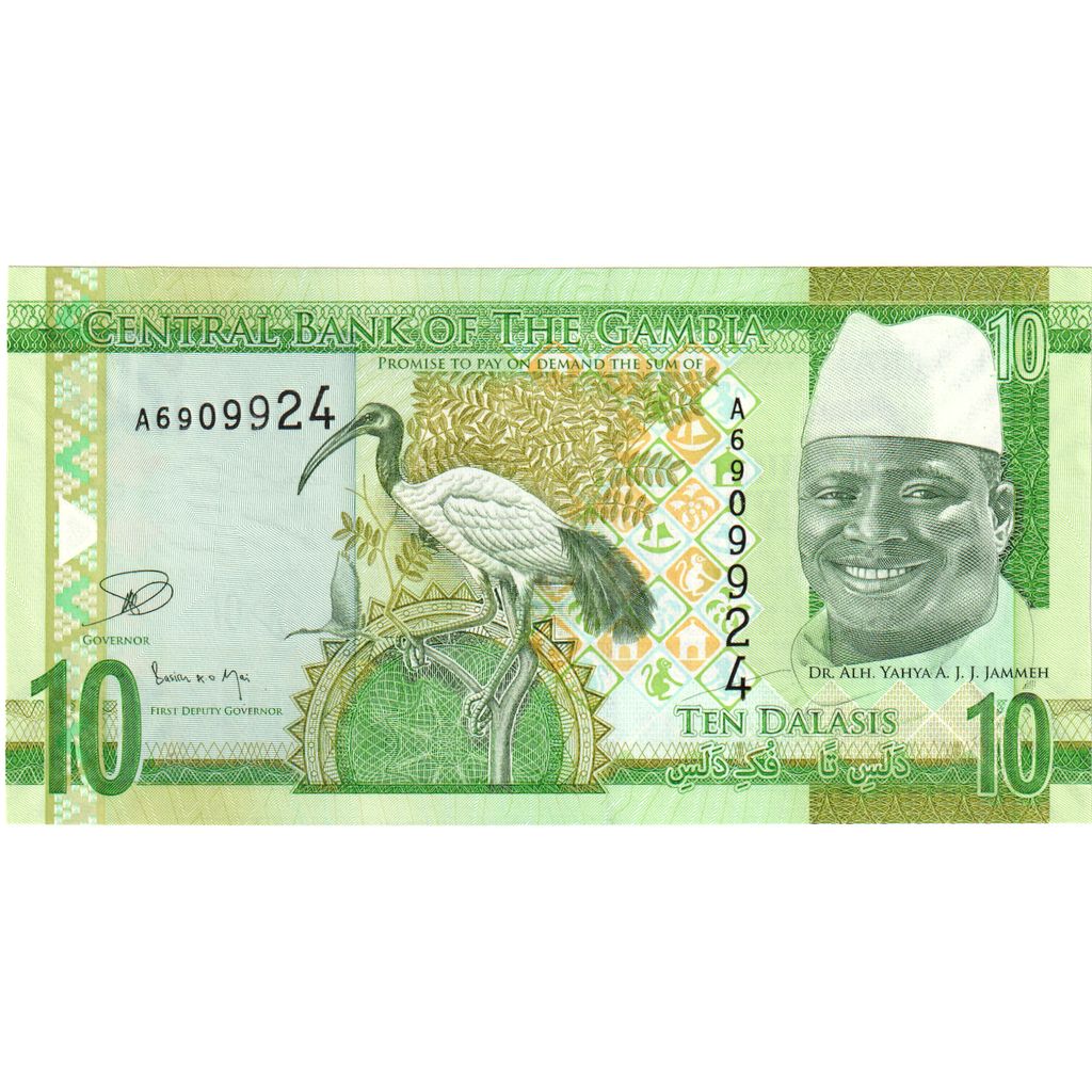 Gambia, 
  
  10 Dalasis, 
  
  Nedatat (2015)