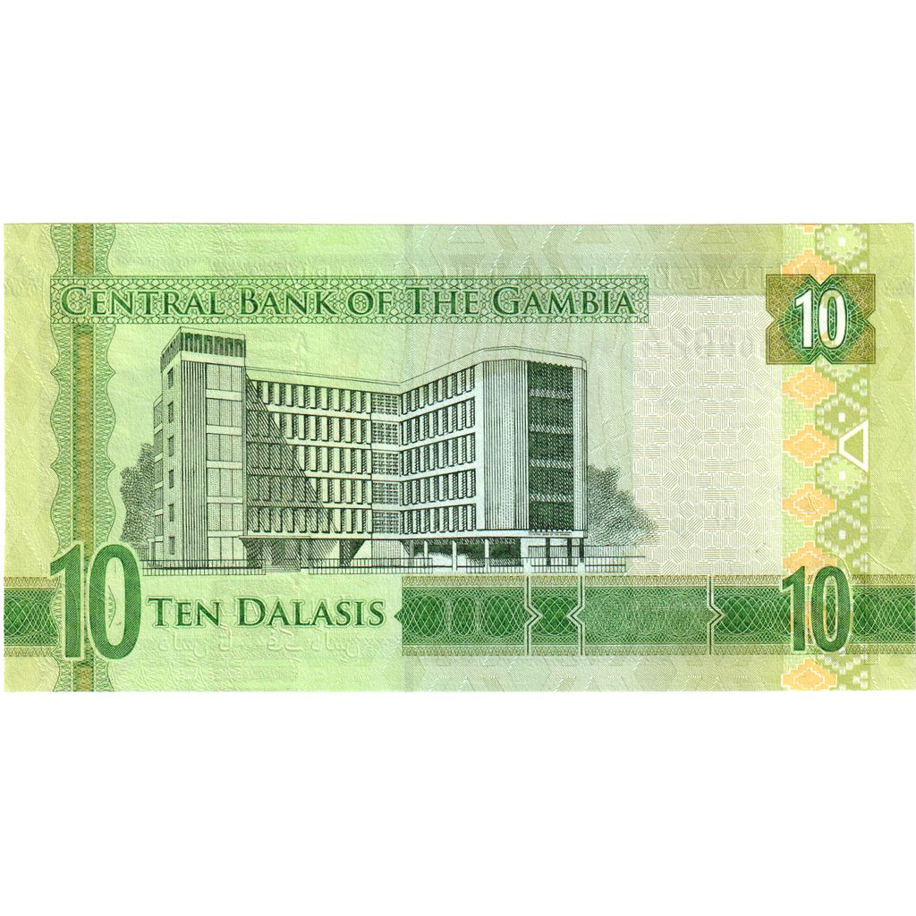 Gambia, 
  
  10 Dalasis, 
  
  Nedatat (2015)