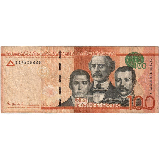 Republica Dominicană, 
  
  100 de pesos dominicanos, 
  
  VF(20-25)