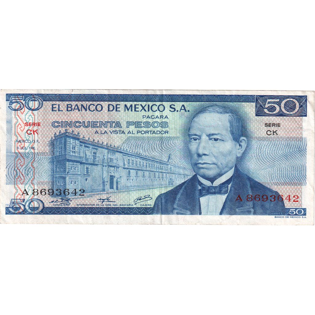 Mexic, 
  
  50 de pesos, 
  
  1976-07-08