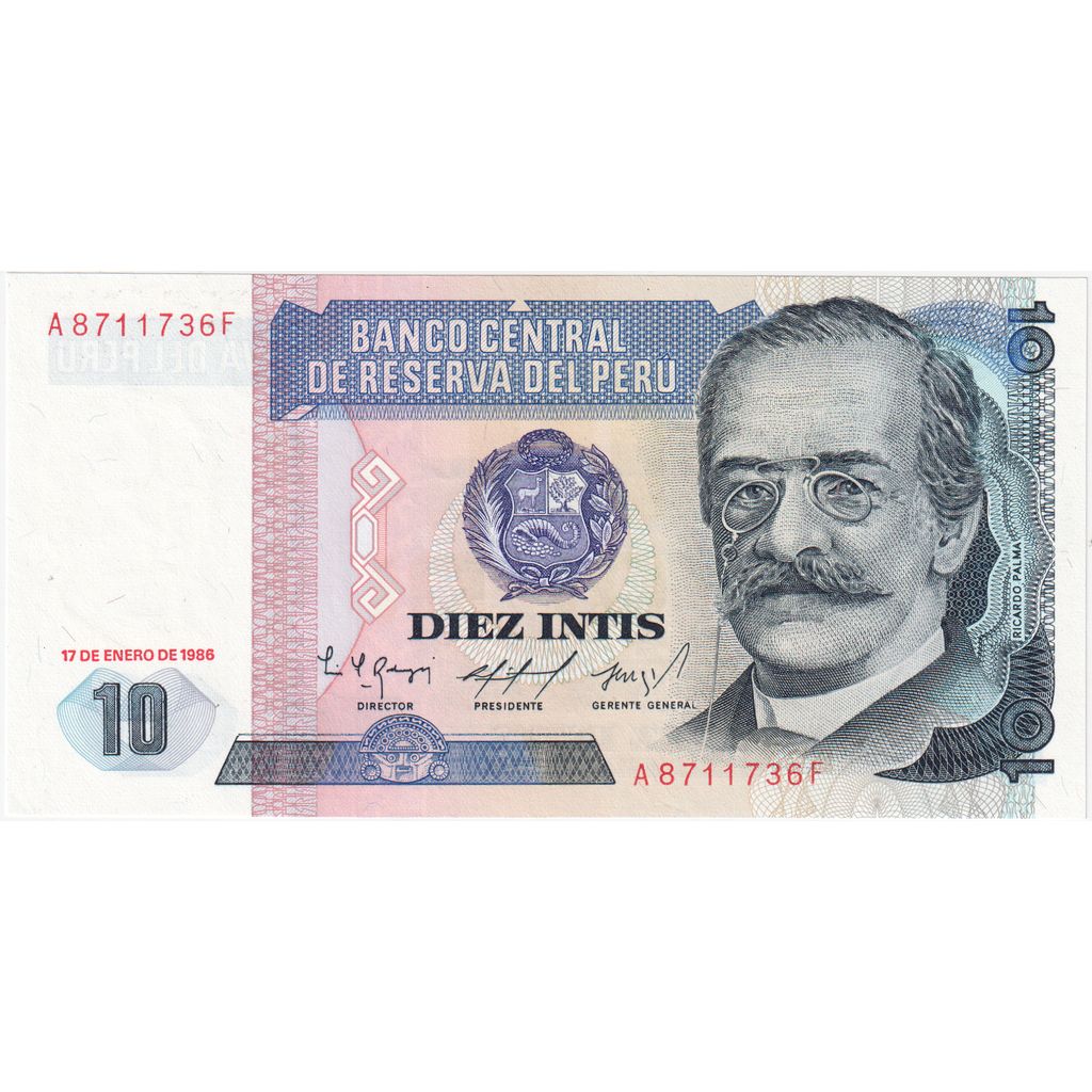 Peru, 
  
  10 Intis, 
  
  17-01-1986