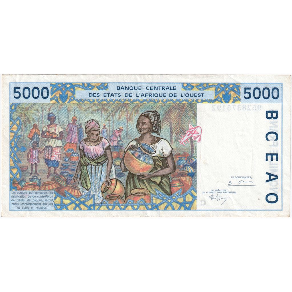 Statele Africii de Vest, 
  
  5000 de franci, 
  
  EF(40-45)