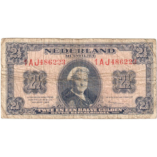 Olanda, 
  
  2 1/2 gulden, 
  
  18-05-1945