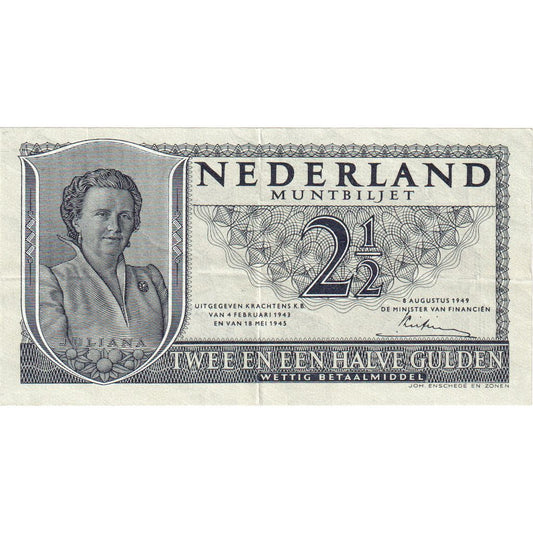 Olanda, 
  
  2 1/2 gulden, 
  
  1949-08-08