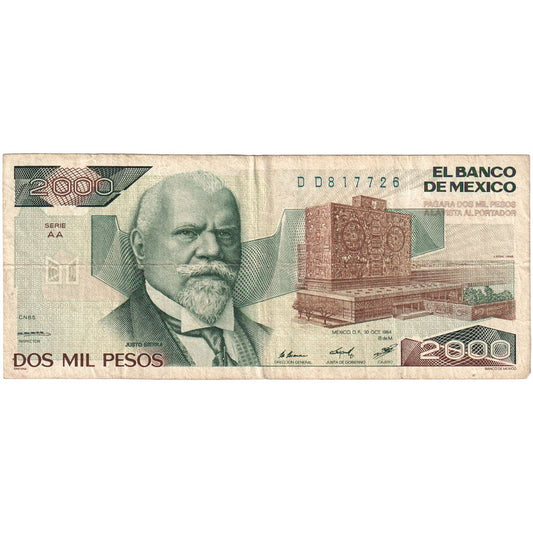 Mexic, 
  
  2000 de pesos, 
  
  1984-10-30