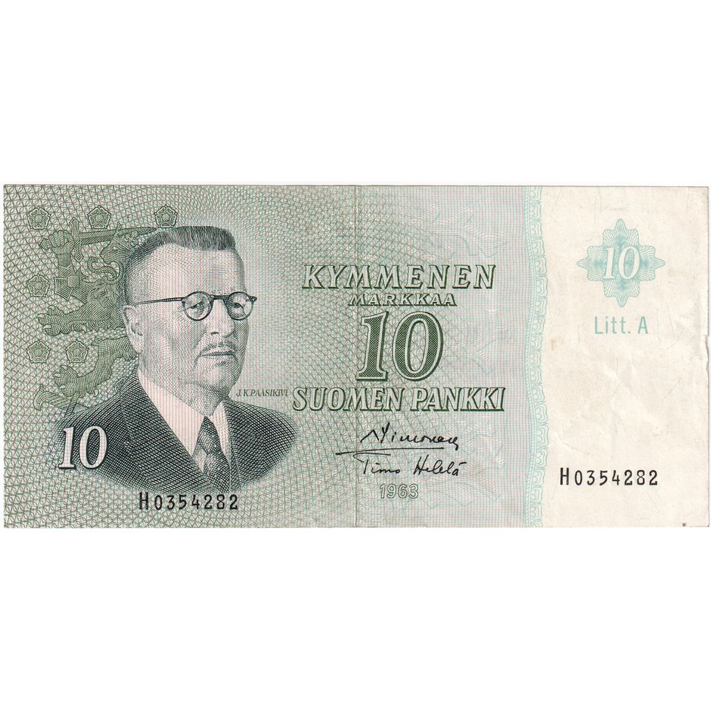 Finlanda, 
  
  10 Markkaa, 
  
  1963