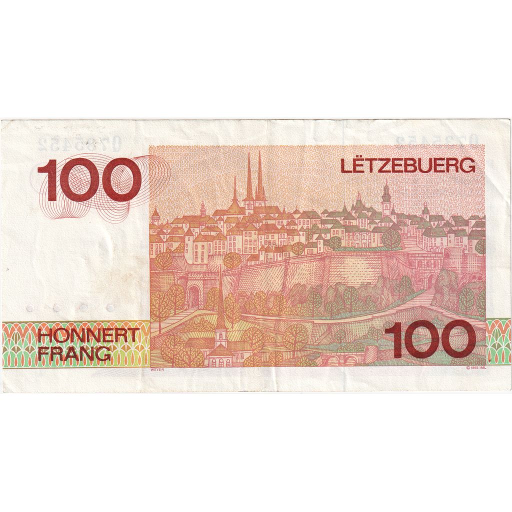 Luxemburg, 
  
  100 de franci, 
  
  EF(40-45)