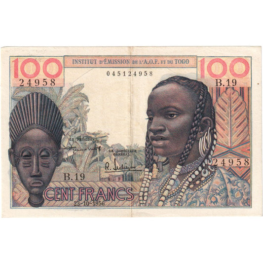 Africa de Vest franceză, 
  
  100 de franci, 
  
  1956-10-23