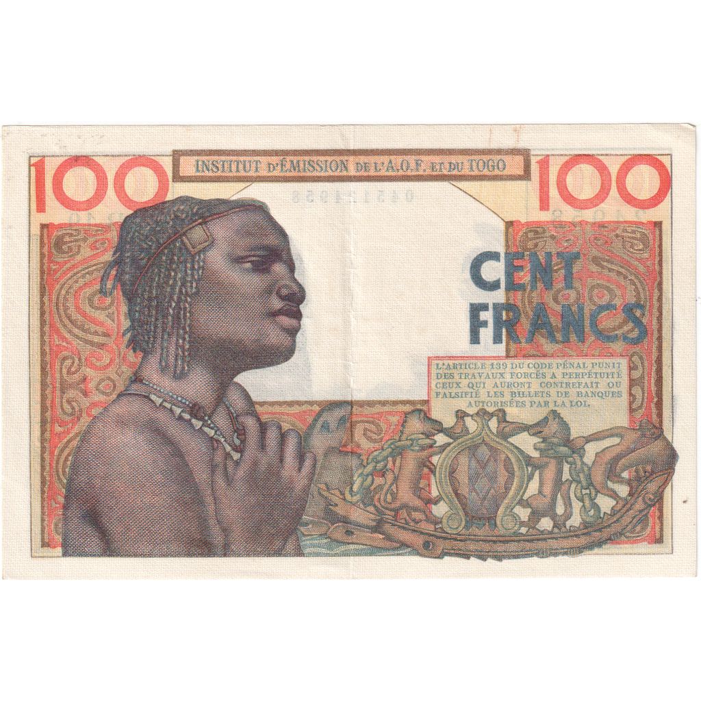 Africa de Vest franceză, 
  
  100 de franci, 
  
  1956-10-23