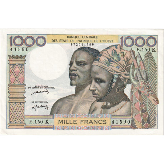 Statele Africii de Vest, 
  
  1000 de franci, 
  
  UNC(63)