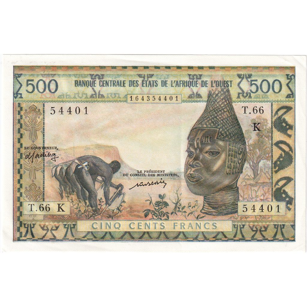 Statele Africii de Vest, 
  
  500 de franci, 
  
  AU(55-58)