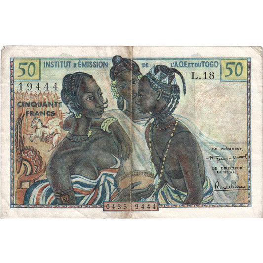 Africa de Vest franceză, 
  
  50 de franci, 
  
  EF(40-45)