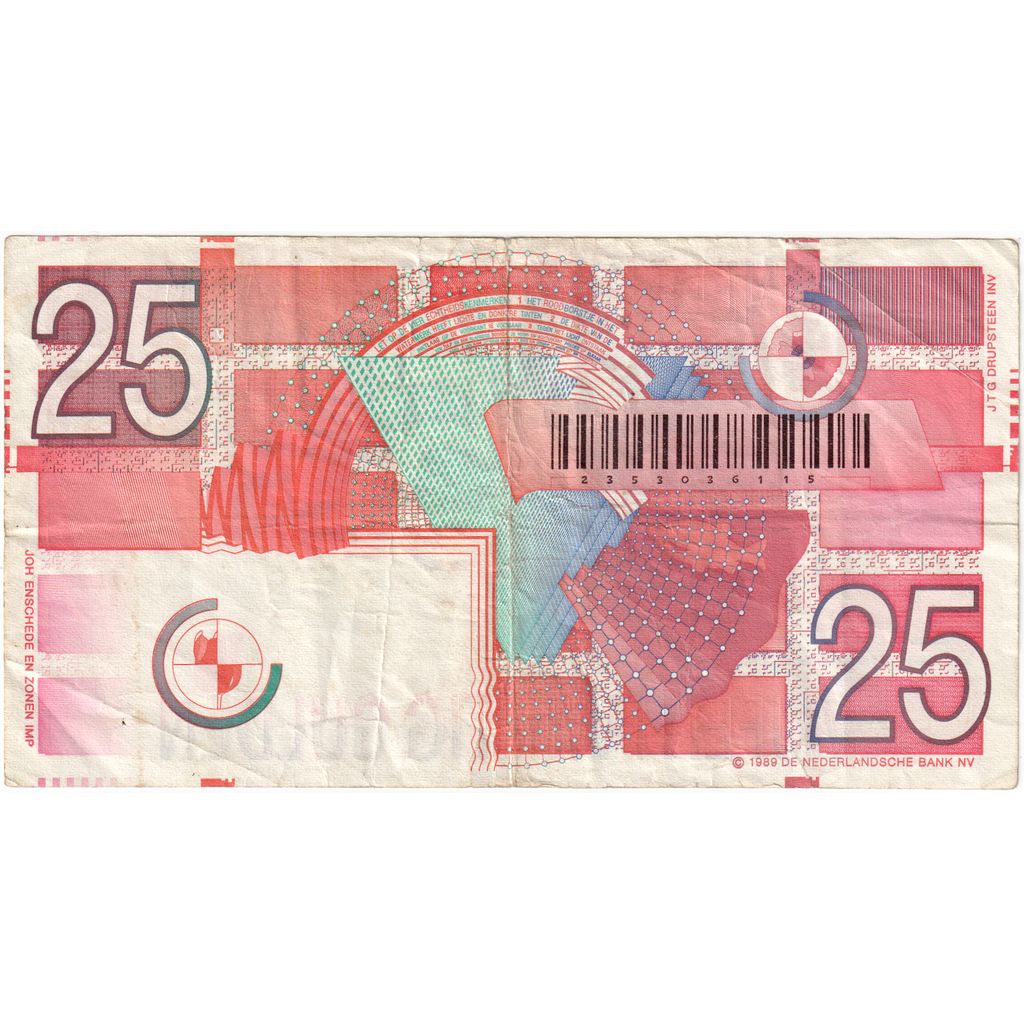 Olanda, 
  
  25 Gulden, 
  
  1989-04-05