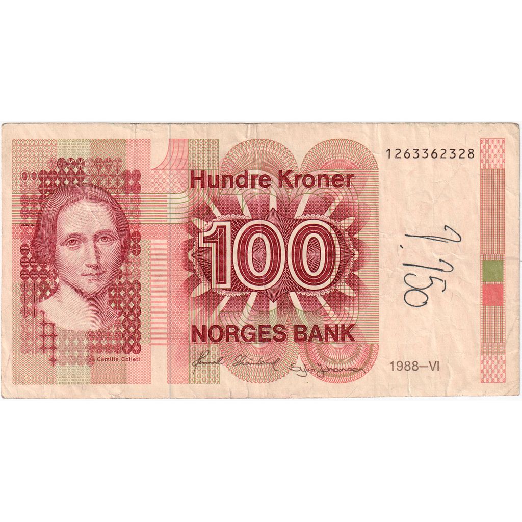 Norvegia, 
  
  100 de coroane, 
  
  VF(20-25)