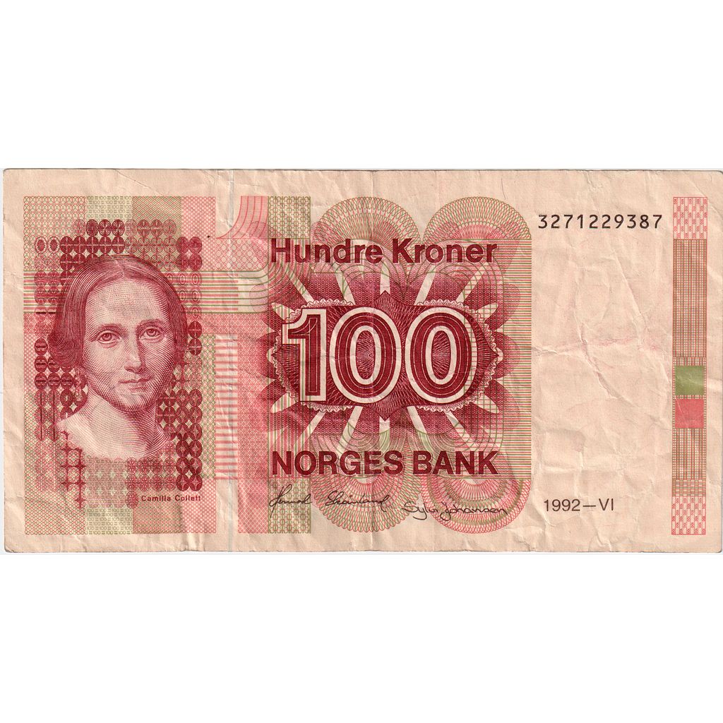 Norvegia, 
  
  100 de coroane, 
  
  VF(30-35)